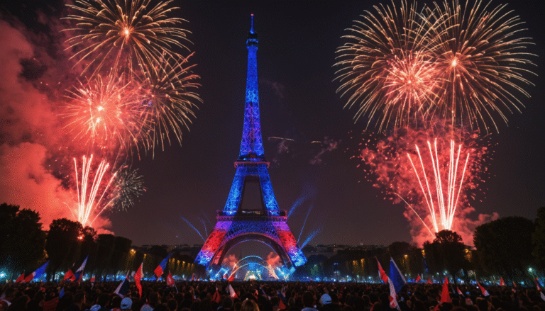 célébrez la victoire du psg en ligue des champions avec un spectacle éblouissant : la tour eiffel s'illumine aux couleurs du club. découvrez cette célébration féerique qui fait vibrer paris et les passionnés de football.