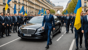 volodymyr zelensky se rend à paris jeudi pour participer à une rencontre cruciale de la coalition des volontaires, un événement dédié au soutien international en faveur de l'ukraine.