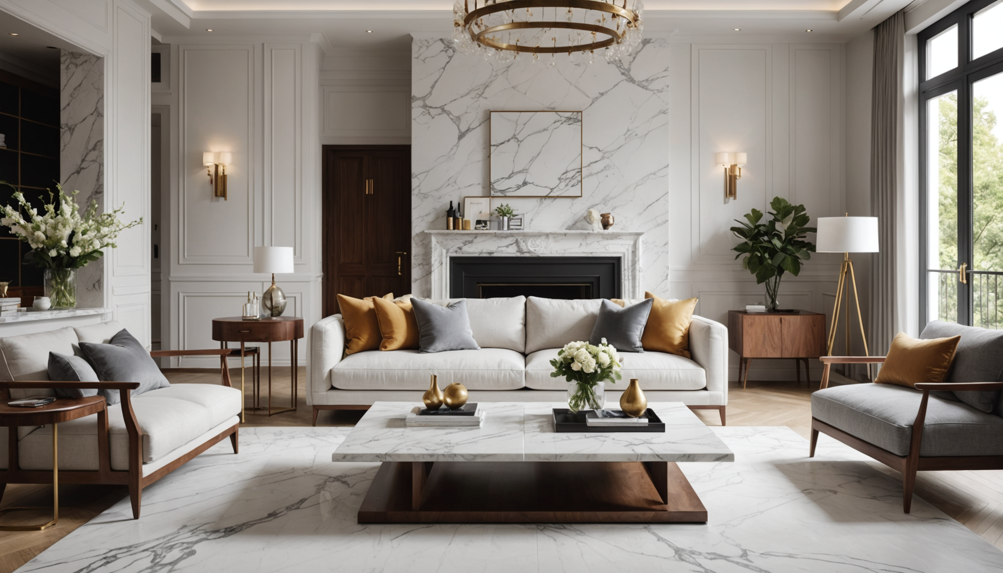 Esthétique marbre et bois — la combinaison luxe qui sublime n’importe ...