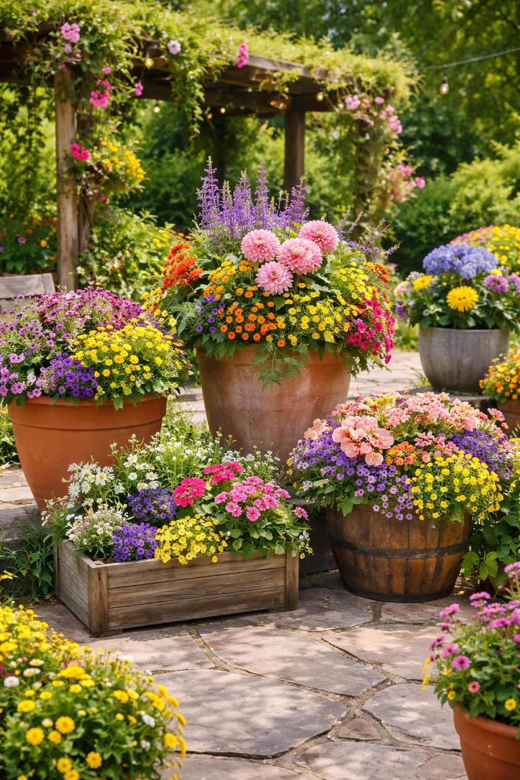 discover creative outdoor flower pot arrangements to enhance and beautify your garden with unique and stylish planting ideas.