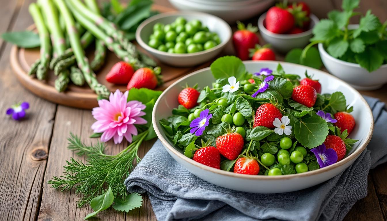 découvrez nos délices printaniers avec des recettes fraîches et savoureuses, parfaites pour profiter pleinement de la saison et ravir vos papilles.