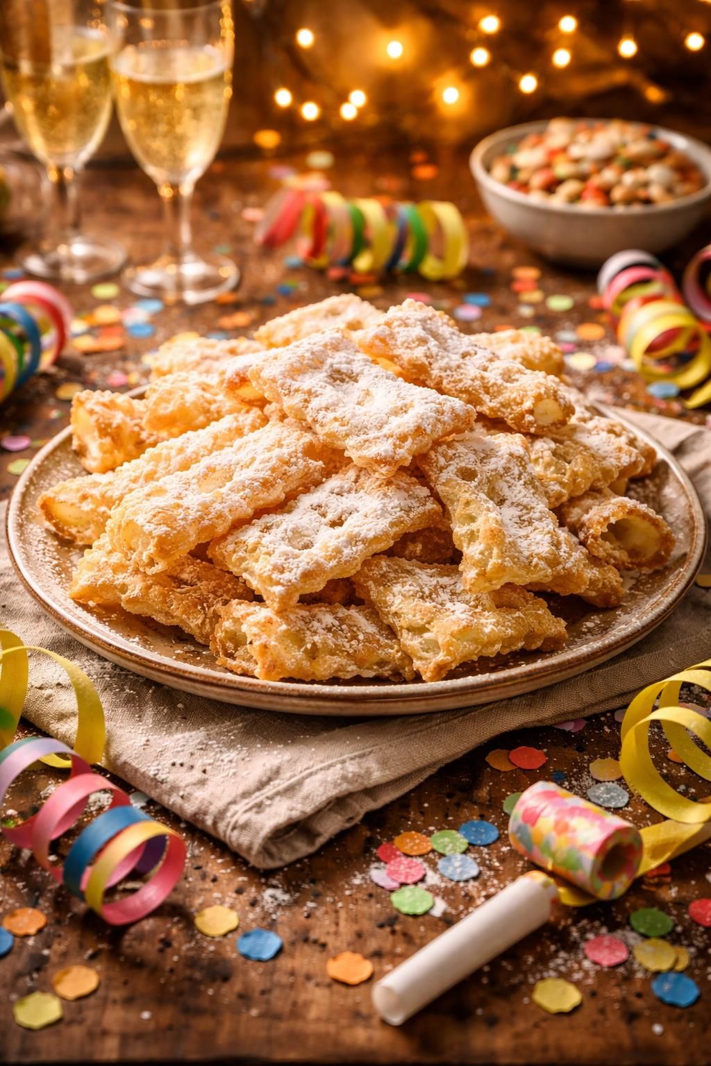 scopri le deliziose chiacchiere di carnevale, un dolce tradizionale italiano che porta dolcezza e allegria in tavola durante le feste.