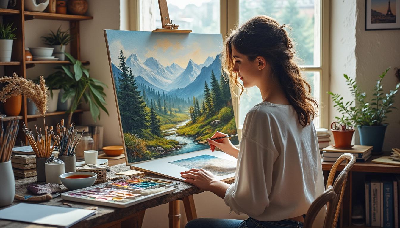 découvrez comment créer un paysage saisissant avec des pastels secs grâce à notre guide d'exploration artistique, idéal pour les passionnés de dessin et de peinture.