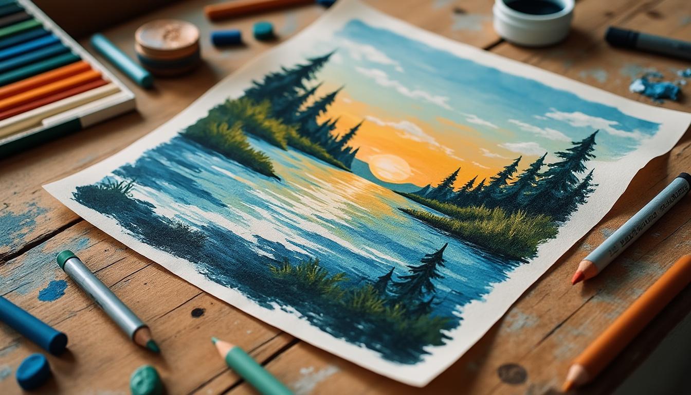 découvrez comment créer un paysage saisissant avec des pastels secs grâce à notre guide d'exploration artistique, parfait pour tous les passionnés de dessin.