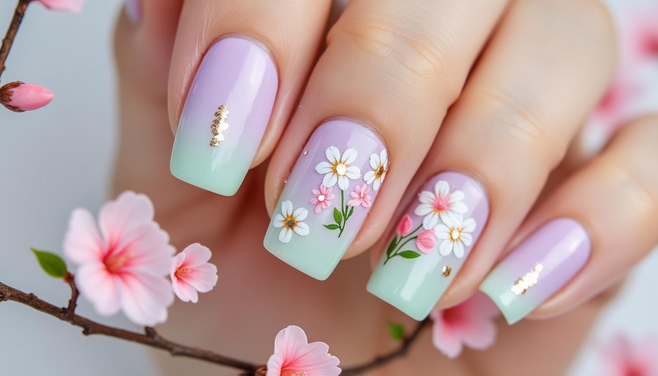 découvrez des idées fraîches et florales pour votre manucure de printemps, parfaites pour renouveler votre style avec des couleurs vives et des motifs délicats.