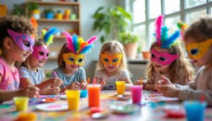 Créer des masques colorés pour le carnaval à la maternelle