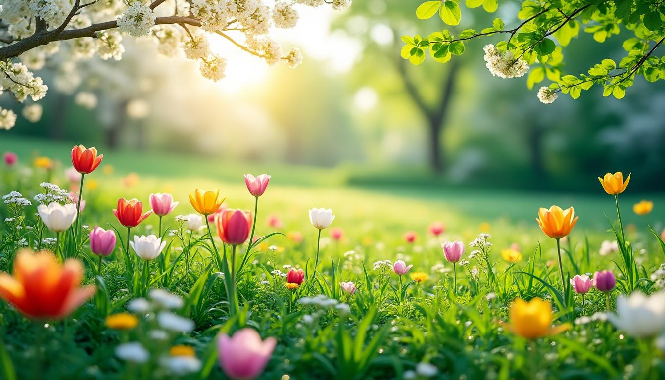 explorez notre collection de fonds d'écran éclatants et colorés pour célébrer le printemps et apporter fraîcheur et lumière à votre écran.