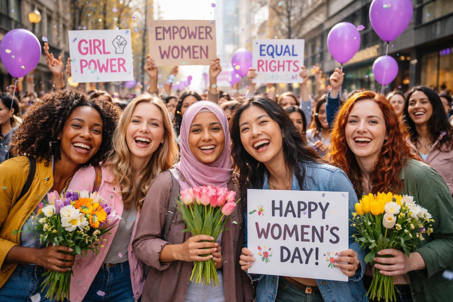 feiern sie den internationalen frauentag mit herzlichen glückwünschen und anerkennung für die leistungen und beiträge von frauen weltweit.