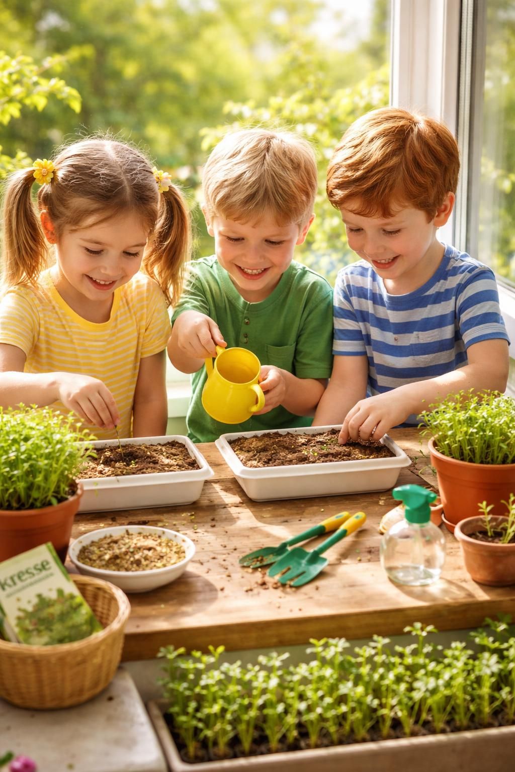 pflanzen sie gemeinsam mit kindern kresse – ein einfaches und unterhaltsames gartenprojekt für kleine naturfreunde, das spielerisch verantwortung und naturverbundenheit fördert.