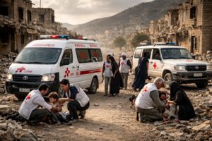 Le transport humanitaire avec MSF et Croix-Rouge dans les zones de conflit au Yémen