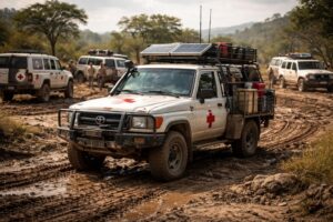 Les voitures humanitaires et véhicules tout-terrain pour les missions avec Toyota Land Cruiser