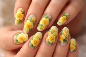 Blooming Beauty: Stunning Yellow Flower Nail Art Ideas