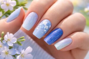 Chic Blue Nail Designs to Welcome Spring in Style