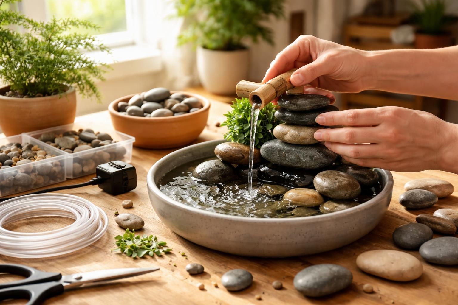 learn how to make your own diy water fountain with our easy step-by-step guide. bring peace and tranquility to your home with a personalized water feature.