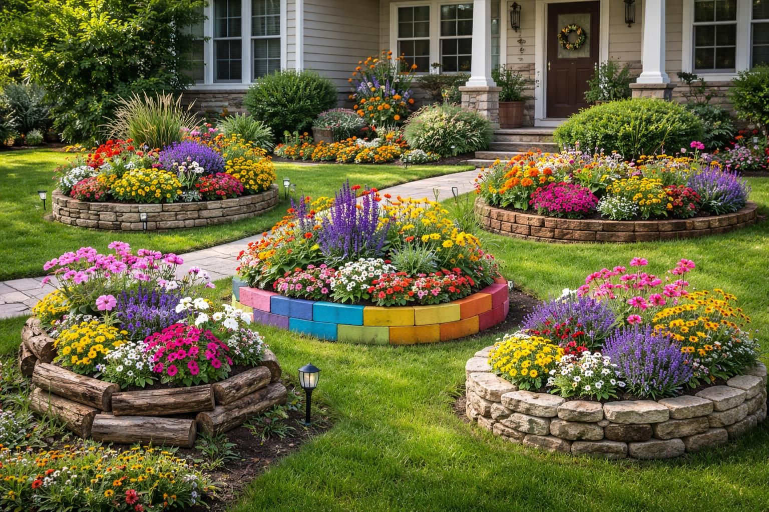 discover creative diy flower bed ideas to transform and beautify your front yard with vibrant blooms and unique designs.