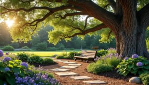 Créer un aménagement paysager harmonieux autour des arbres : conseils et idées inspirantes