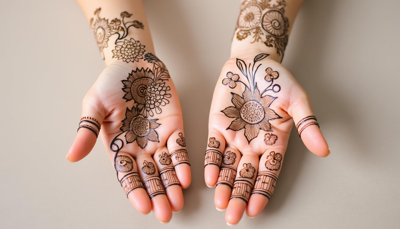 découvrez des designs de henné simples et élégants pour sublimer vos mains avec style et raffinement.