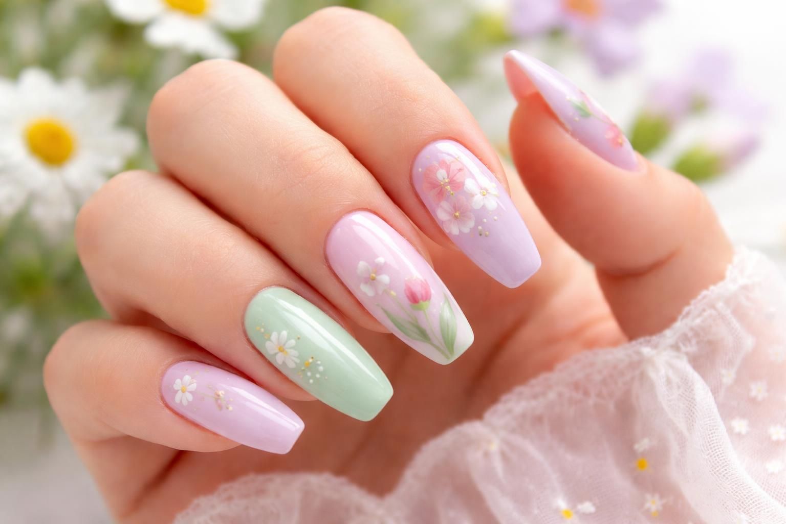 discover fresh and trendy spring coffin nails that combine elegance and style. embrace the season with beautiful nail designs perfect for a chic, modern look.