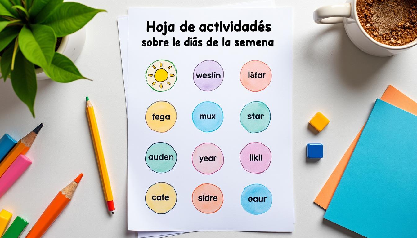 descubre nuestra hoja de actividades sobre los días de la semana, ideal para aprender y practicar de manera divertida los nombres y el orden de los días.