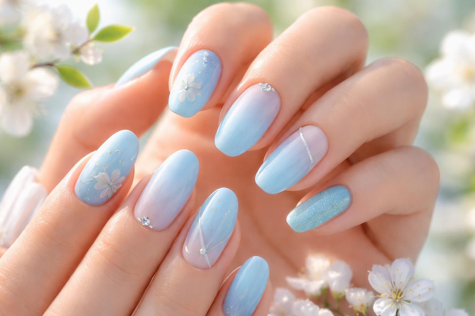 discover refreshing blue nail art ideas perfect for spring. explore trendy designs and vibrant shades to brighten your nails this season.