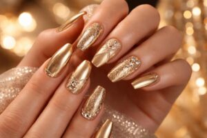 Shining Bright: Gold Nail Designs Perfect for Prom Night
