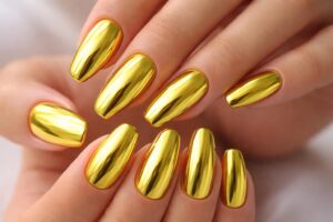 Shining Bright: The Allure of Yellow Chrome Nails
