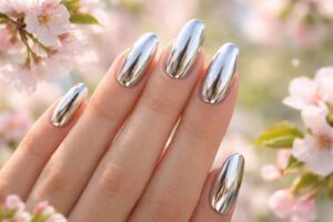 Shiny Spring Vibes: Embrace the Season with Chrome Nails