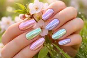 Shiny and Fresh: Exploring the Trend of Chrome Spring Nails