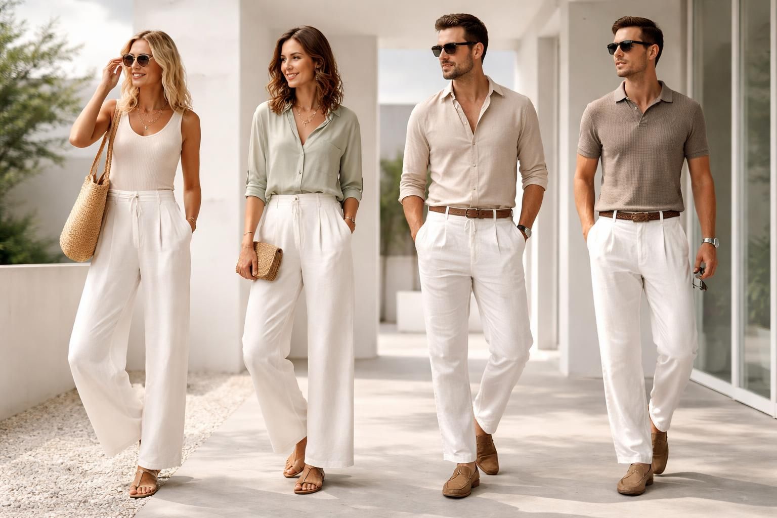 entdecken sie stilvolle outfits mit weißer leinenhose – leicht, luftig und elegant für jeden anlass. perfekt für einen sommerlichen, modernen look.