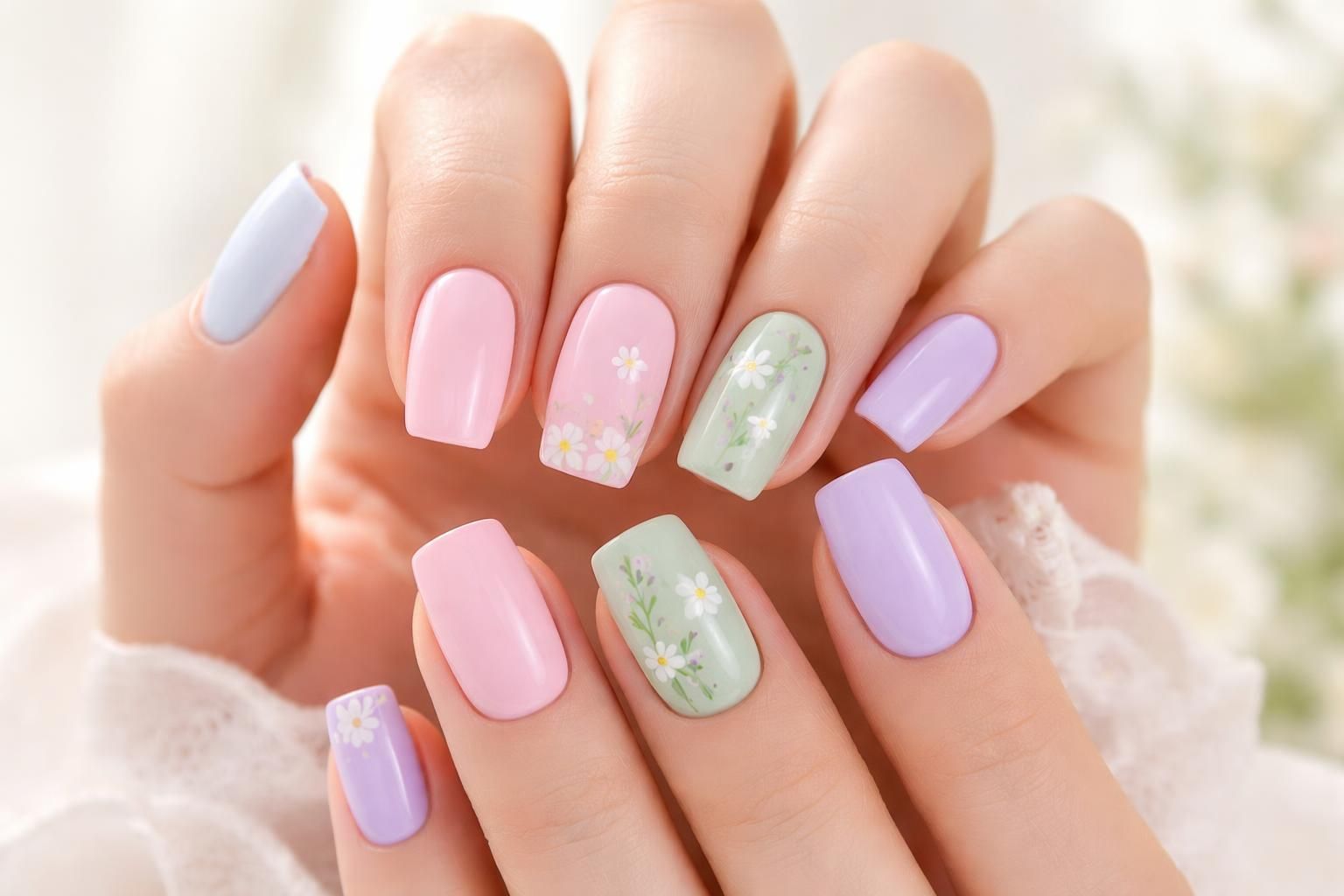scopri idee fresche e primaverili per unghie squadrate, perfette per valorizzare le tue mani con stile e colore.