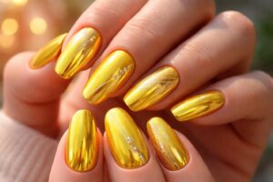 Vibrant Yellow Chrome Nail Art Ideas to Brighten Your Style