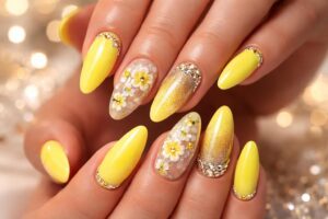 Bright and Bold: Stunning Yellow Nail Designs for Prom Night