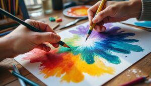 Desenhos vibrantes: explorando cores quentes e frias